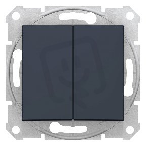 Sedna Přepínač dvojitý střídavý, řazení 6+6 (5b), Graphite SCHNEIDER SDN0600170