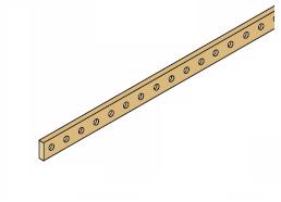Přípojnice Cu - 20x5x2000mm, vrtané otvo