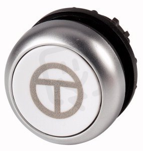 Eaton M22-D-W-X11 Ovládací hlavice, zapuštěné tlačítko, bez aret, titan, bílá