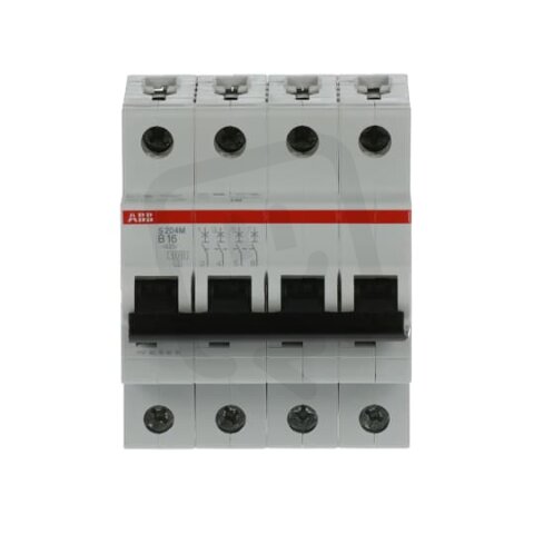 S204M-B16 4 fázový jistič 16 A char. B 10kA ABB 2CDS274001R0165