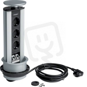 Vestavný zás. sloupek 3 zás. 230V a 2xdat. Cat.6, Alu-lak TEHALIT G7345LAN