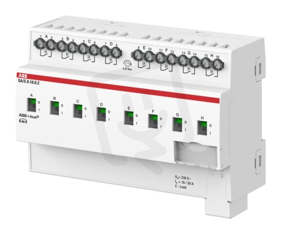 ABB KNX Spínací akční člen 8násobný 16/20A C-zátěž SA/S 8.16.6.2 2CDG110271R0011