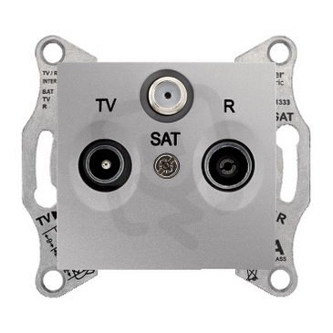 Sedna Zásuvka TV-R-SAT průběžná 8 dB, Aluminium SCHNEIDER SDN3501260