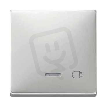 Schneider MTN437246 Kryt spínače s průzorem a symbolem 'zástrčka', S-Design, stainless steel