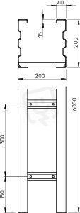OBO 6232027 Kabel. žebř. pro velká rozpětí WKL 2020 FT