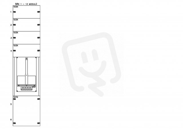 Konstrukce elektroměrová 1-28, 1-řadá, plastové panely SCHRACK CSIL125128