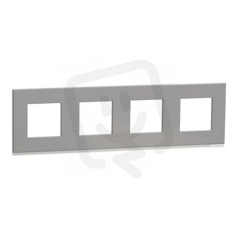Unica Pure Krycí rámeček čtyřnásobný, Aluminium SCHNEIDER NU600880