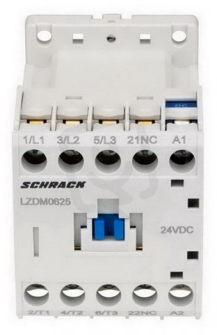 Stykač 3pólový CUBICO Mini, 2,2 kW, 6 A, 1R, 24 VDC SCHRACK LZDM0625--