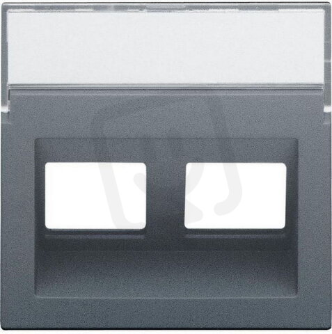 Kryt šikmý datazásuvky 2xRJ-STEEL GREY COATED NIKO 220-65400