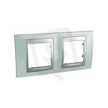 Schneider MGU66.004.094 Krycí rámeček Top dvojnásobný, Fluor Green/alu