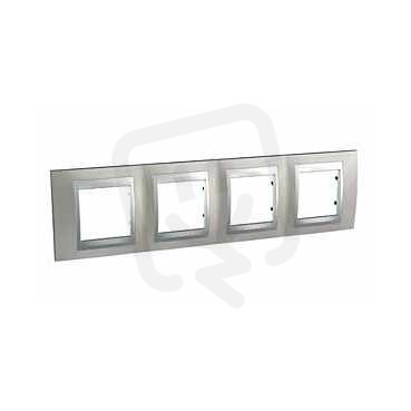 Unica Top Krycí rámeček čtyřnásobný, Nikl/Aluminium SCHNEIDER MGU66.008.039