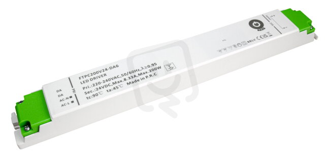 Napěťový zdroj 24V, 8,33A, 200W, IP20, DALI + PUSH ALUMIA FTPC200V24-DA6