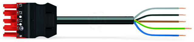 Konektor s připojovacím kabelem Eca červená 5pól. WAGO 771-9975/116-101