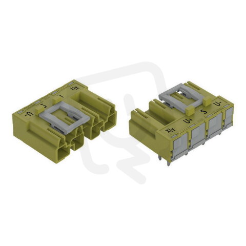 Konektor na desky plošných spojů, úhlové, 4pól., světle zelená
