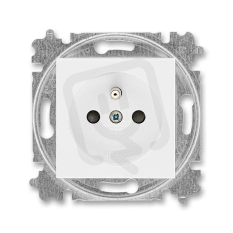 ABB LEVIT Zásuvka s ochranným kolíkem s clonkami bílá/bílá 5519H-A02357 03