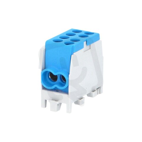 Svorkovnice rozbočovací HLAK 25 1/2 M2 100A 1pól AL/CU IP20 modrá na DIN 1006512