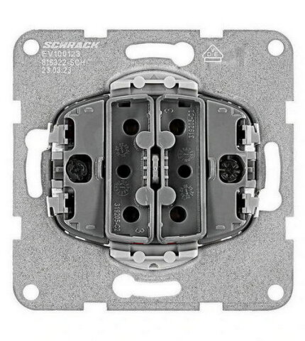 Přístroj ovládače dvojitého (tlačítko)0/1 + 0/1, bezšroubové SCHRACK EV100123--