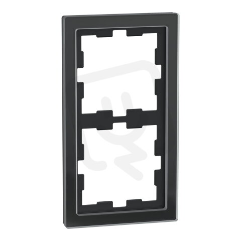 Rámeček Merten D-Life sklo dvojnásobný, Onyx Black, Sklo SCHNEIDER MEG4020-6503