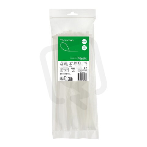 Stahovací páska, Thorsman, 250x4.8, čirá, balení 100 ks SCHNEIDER IMT46415