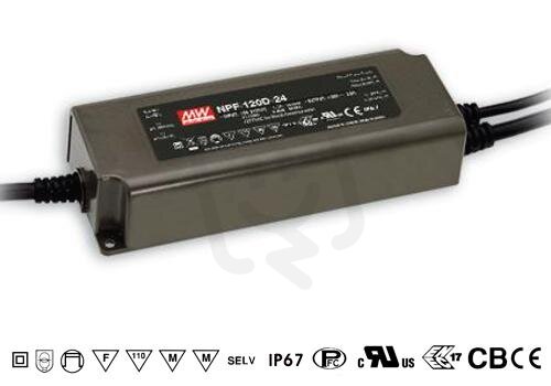Stmívatelný zdroj pro LED 124W 54V 2300mA MEAN WELL NPF-120D-54