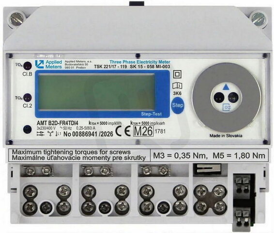 Elektroměr AMT B2D FR4TDI4 0,25-80A MID, E434