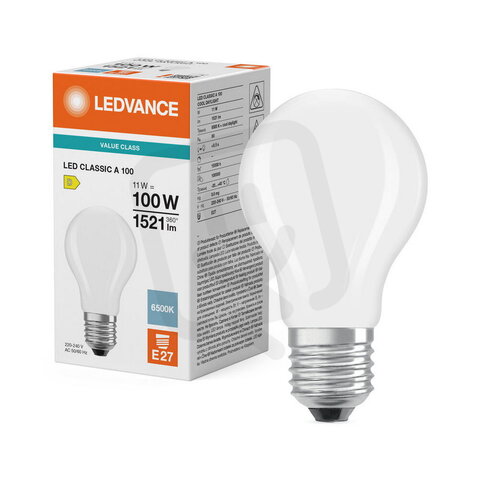 Světelný zdroj LED CLASSIC A V 11W 865 Frosted  E27 LEDVANCE 4099854784460