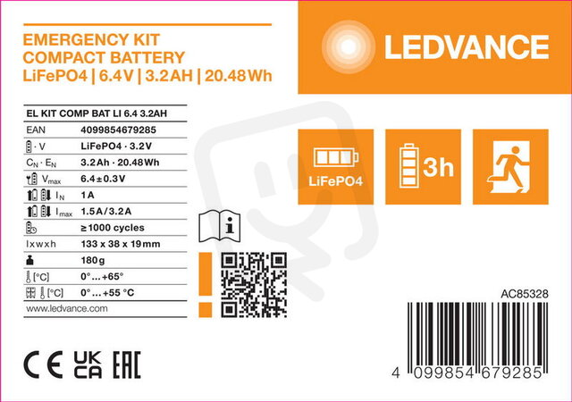 EMERGENCY KIT COMPACT BATTERY BAT LI 6.4 3.2AH LEDVANCE 4099854679285