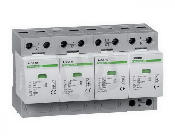 Svodič přepětí NOARK 105507 EX9UE 1+2 (B+C), 25 kA, 280 VAC, 4pól