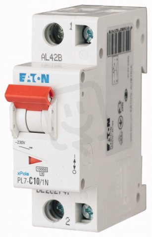 Jistič PL7-B10/1N, char B, 1+N-pólový, 10kA, 10A EATON 262728