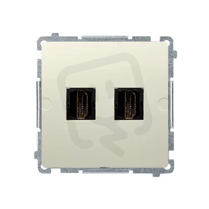 dvojitá zásuvka HDMI, (strojek s krytem) Béžový KONTAKT SIMON BMGHDMI2.01/12