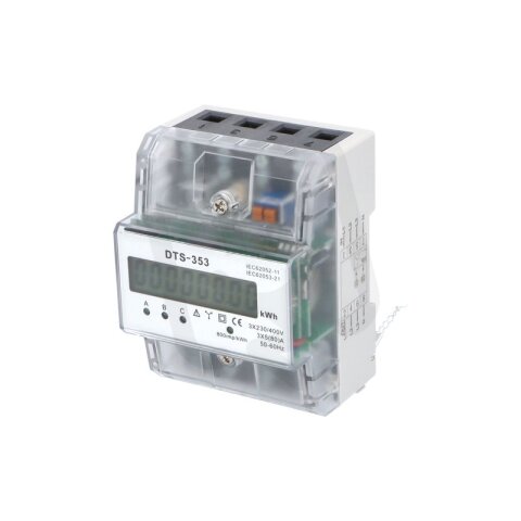 Elektroměr DTS 353-L 80A, 4,5mod., LCD, 3-fáz., 1-tar., podružný ELEMAN 1000883