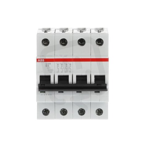 S204-B6 4 fázový jistič 6 A char. B 6kA ABB 2CDS254001R0065