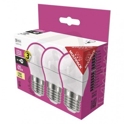 LED žárovka Classic Mini Globe E27 5W (40W) 470 lm teplá bílá EMOS ZQ1120.3