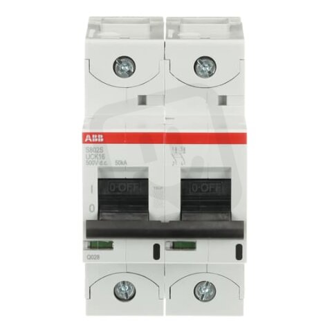 S802S-UCK16 jistič char. K 2p 16A 250V DC Icu 50kA ABB 2CCS862001R1467