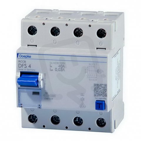 Proudový chránič DFS4 063-4/0,30-A 4P, 63 A, 0.30 A DOEPKE 09146901