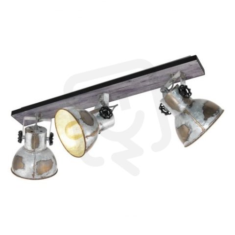 Bodové svítidlo BARNSTAPLE dřevo/použitý zinek/černá 120W IP20 EGLO 49652