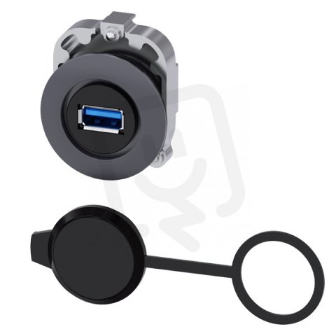 USB připojení, 30 mm, kov matný, pískově šedá SIEMENS 3SU1960-0GA80-0AA0