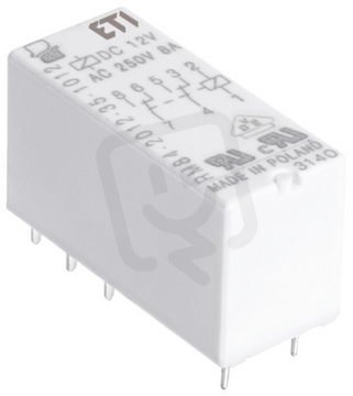 Miniaturní paticové relé MER2-005DC, kontakty 2xCO,8A, 5V DC ETI 002473030