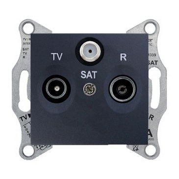 Sedna Zásuvka TV-R-SAT průběžná 8 dB, Graphite SCHNEIDER SDN3501270