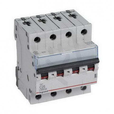TX3 JISTIČ, 4 PÓLOVÝ, CHAR. C, 25A 6000A LEGRAND 403564
