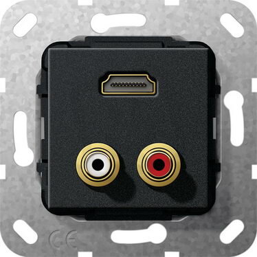 HDMI, Cinch audio Gender changer vložka černá m GIRA 567310