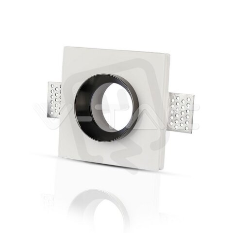 GU10 Fitting Gypsum White Recessed Light With Black Metal Square, VT-866