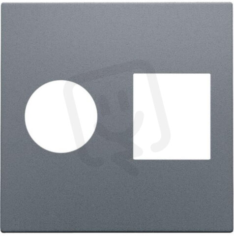 Středový kryt datazásuvky TV+RJ45-STEEL GREY COATED NIKO 220-65702