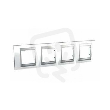 Unica Top Krycí rámeček čtyřnásobný, White/Aluminium SCHNEIDER MGU66.008.092