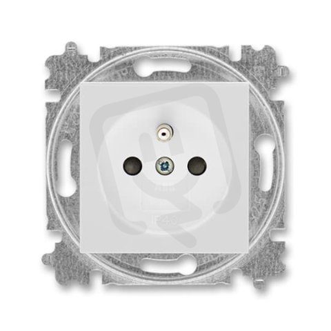 ABB LEVIT Zásuvka s ochranným kolíkem s clonkami šedá/bílá 5519H-A02357 16