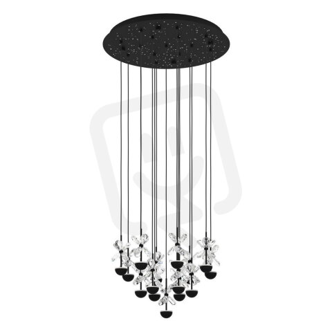 Závěsné svítidlo PIANOPOLI 2 LED černá/kříšťál 15X1,8W EGLO 390277