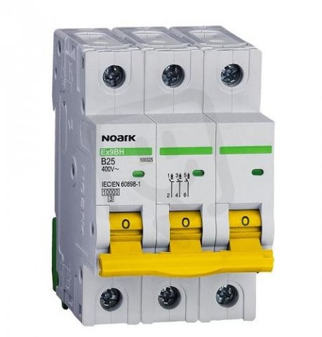 Instalační jistič NOARK 100409 EX9BH 10 kA, char. C, 6 A, 3pól