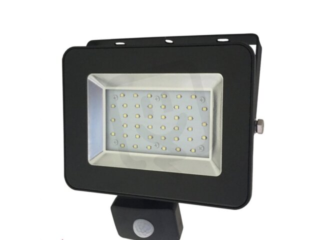 Reflektor LOFOT LED SMD 30W 6000K 2600lm IP65 černý s pohyb. senzor Bemko 105546