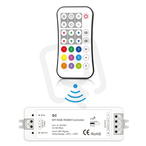 RF SC+R9 SET ovladač a kontroler pro LED pásky SPI RGB/RGBW IC Digital A-SC-R9