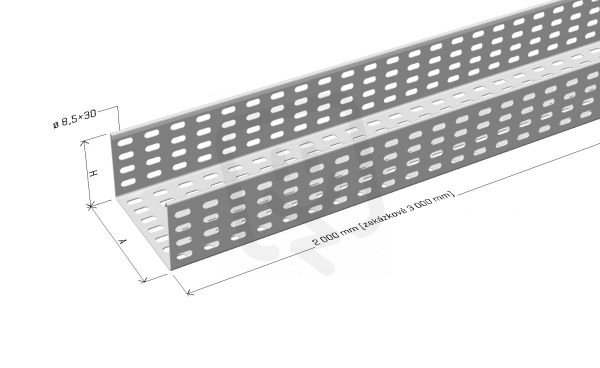 Žlab LINEAR 1120/100 "SZ" 0,8 mm - perforovaný, podpěry 2,0 m - ARD-34114708-3M